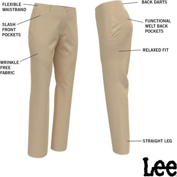 Women's Wrinkle-Free Relaxed Fit Straight Leg Pants - Picture 6 of 7